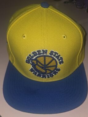 Mitchell & Ness Yellow and Blue Golden State Warriors Snapback